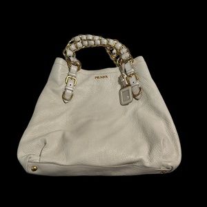 Prada cream bag with gold details